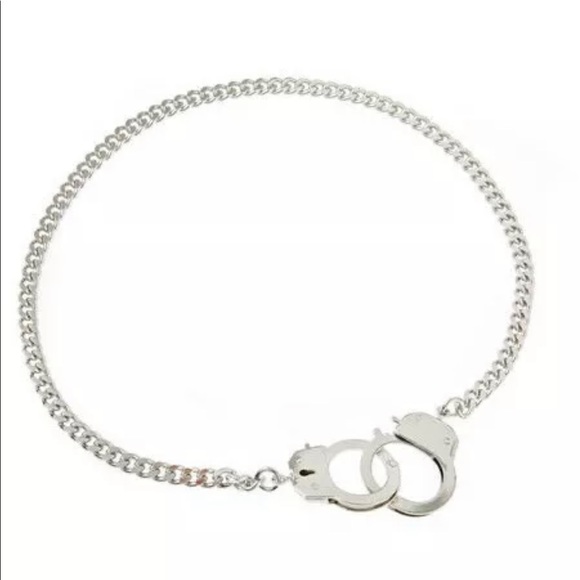 New Working Handcuff Lock Partners in Crime Silver Necklace - Picture 3 of 3
